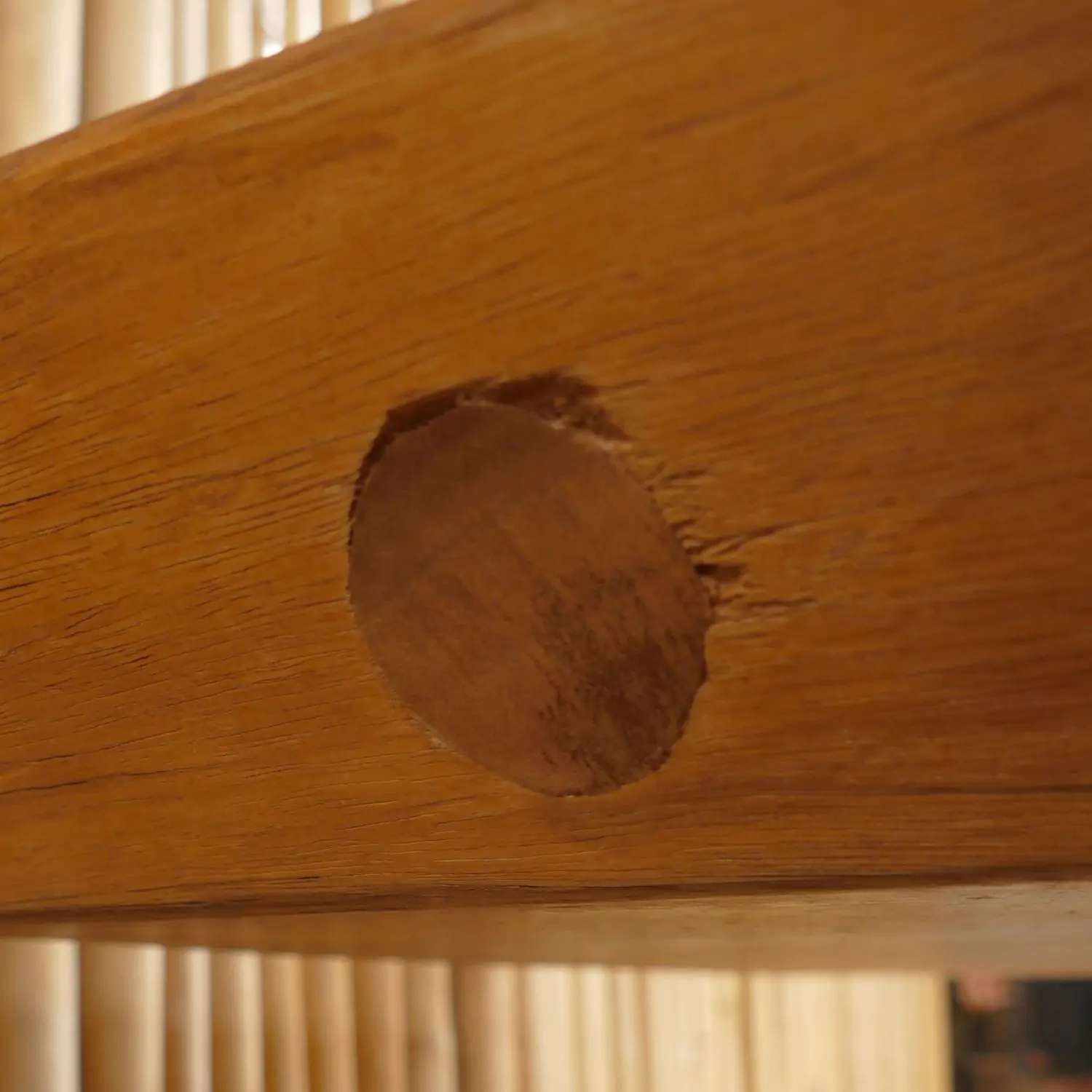  Product image 9 of the product “Natural Wood Table suar with wodden legs, 256cm length, 85cm widt, 78.5cm height. Table top 7cm thickness ”